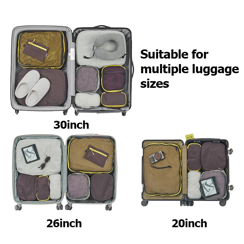 Naturehike Grey/Purple Packing Travel Storage Bag Portable Large Capacity Luggage Clothing Underwear Storage Bag With Zipper