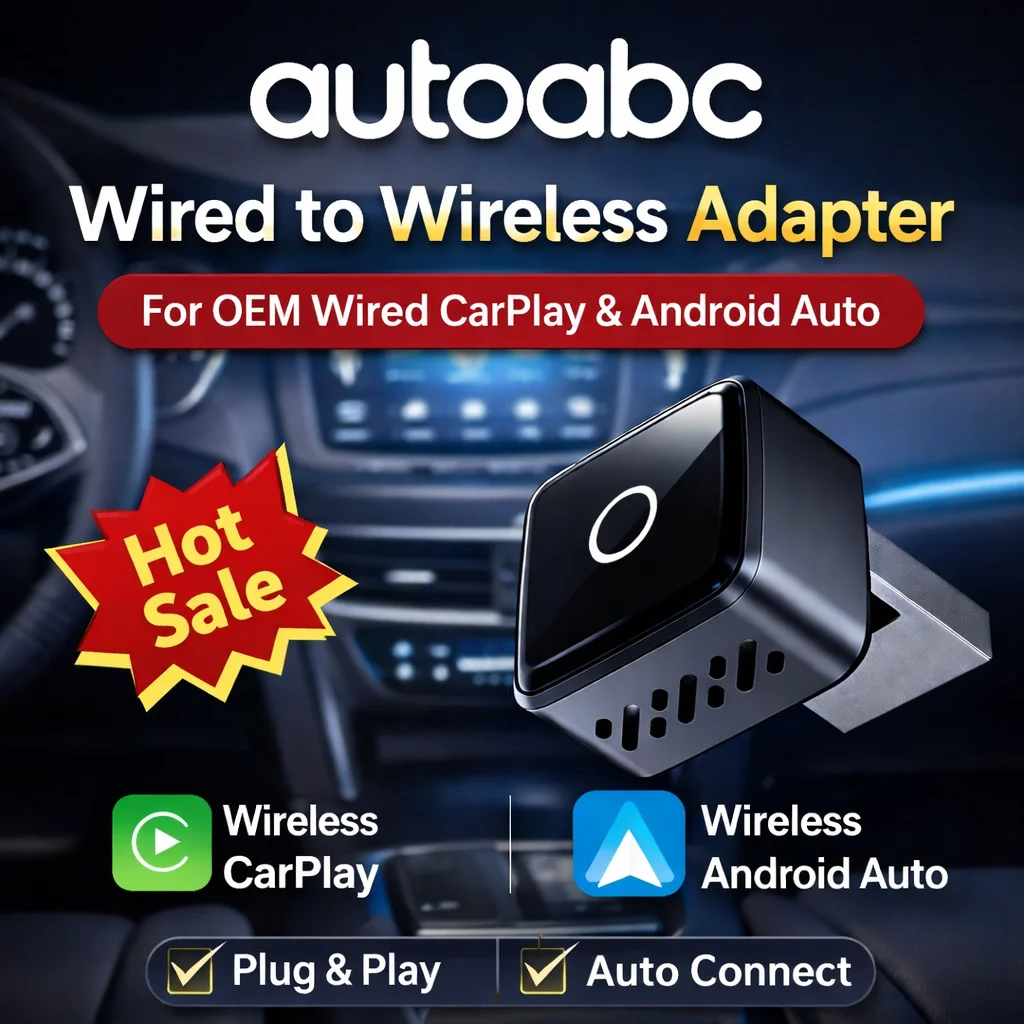 2 IN 1 Wireless CarPlay Adapter, Converts Wired to Wireless CarPlay Adapter for iPhone, Wireless Control Plug & Play CarPlay