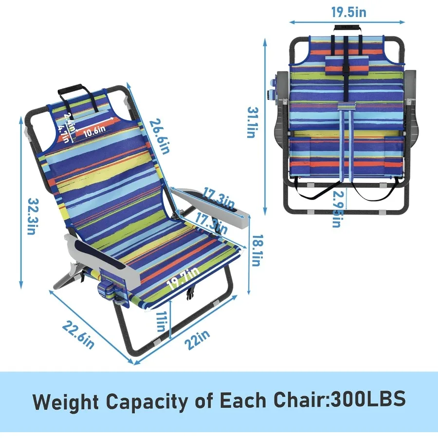 كرسي صالة فناء عالي التحمل قابل للطي للبالغين مع جيب قابل للفصل كرسي محمول قابل للطي للتخييم على الشاطئ وبو