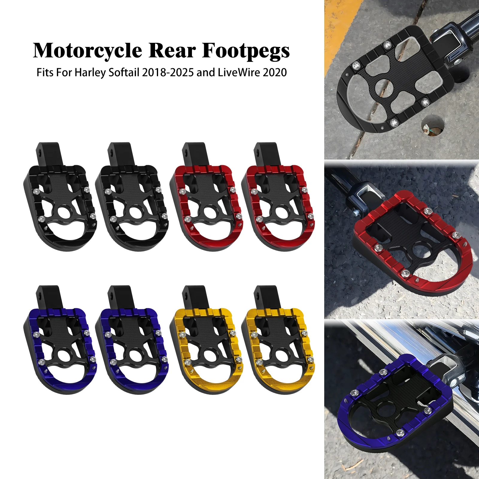 

Motorcycle Footpegs Passenger Footrest Foot Pegs For Harley Softail Breakout Fat Bob Fat Boy Low Rider S Street Bob 2018-2025