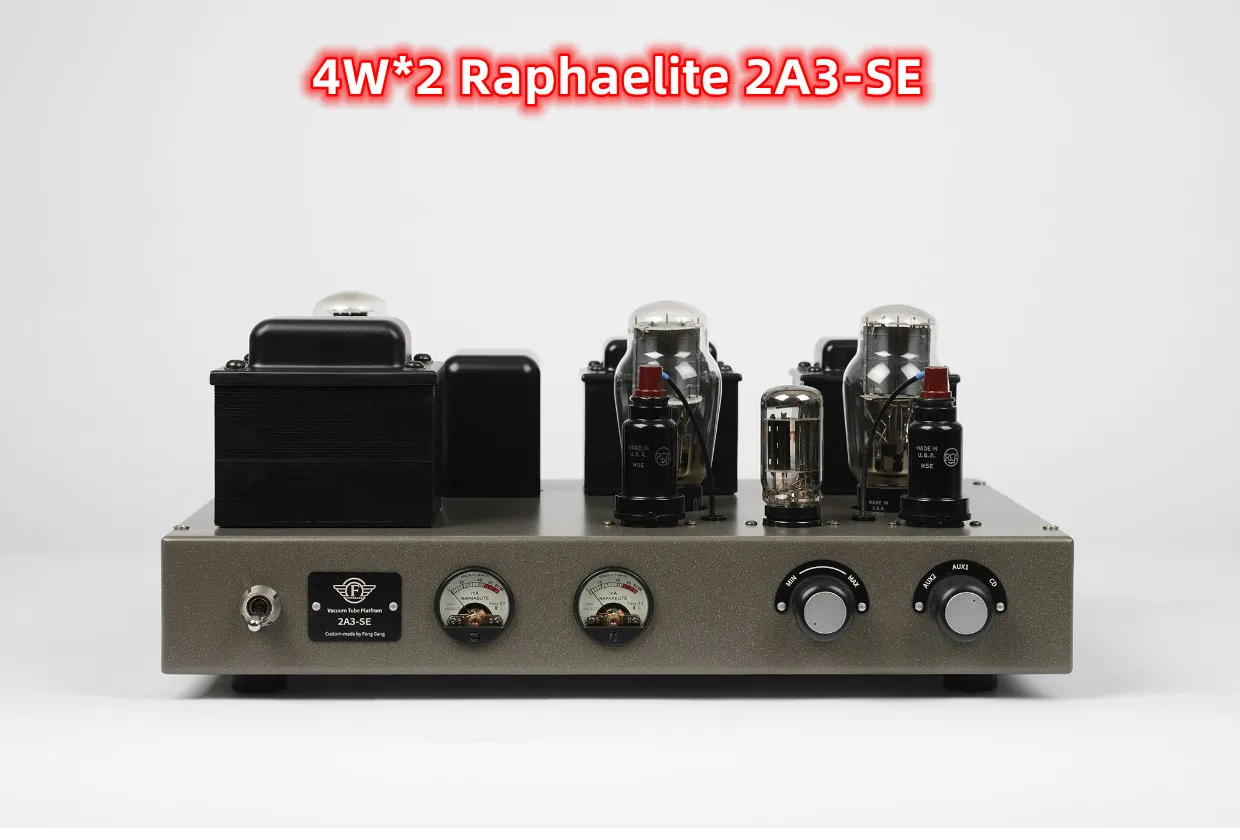 

4W*2 Raphaelite 2A3-SE single ended biliary HIFI power amplifier, signal noise ratio 75DB, Frequency : 12HZ-52KHZ, 6J7*2, 6SN7*1