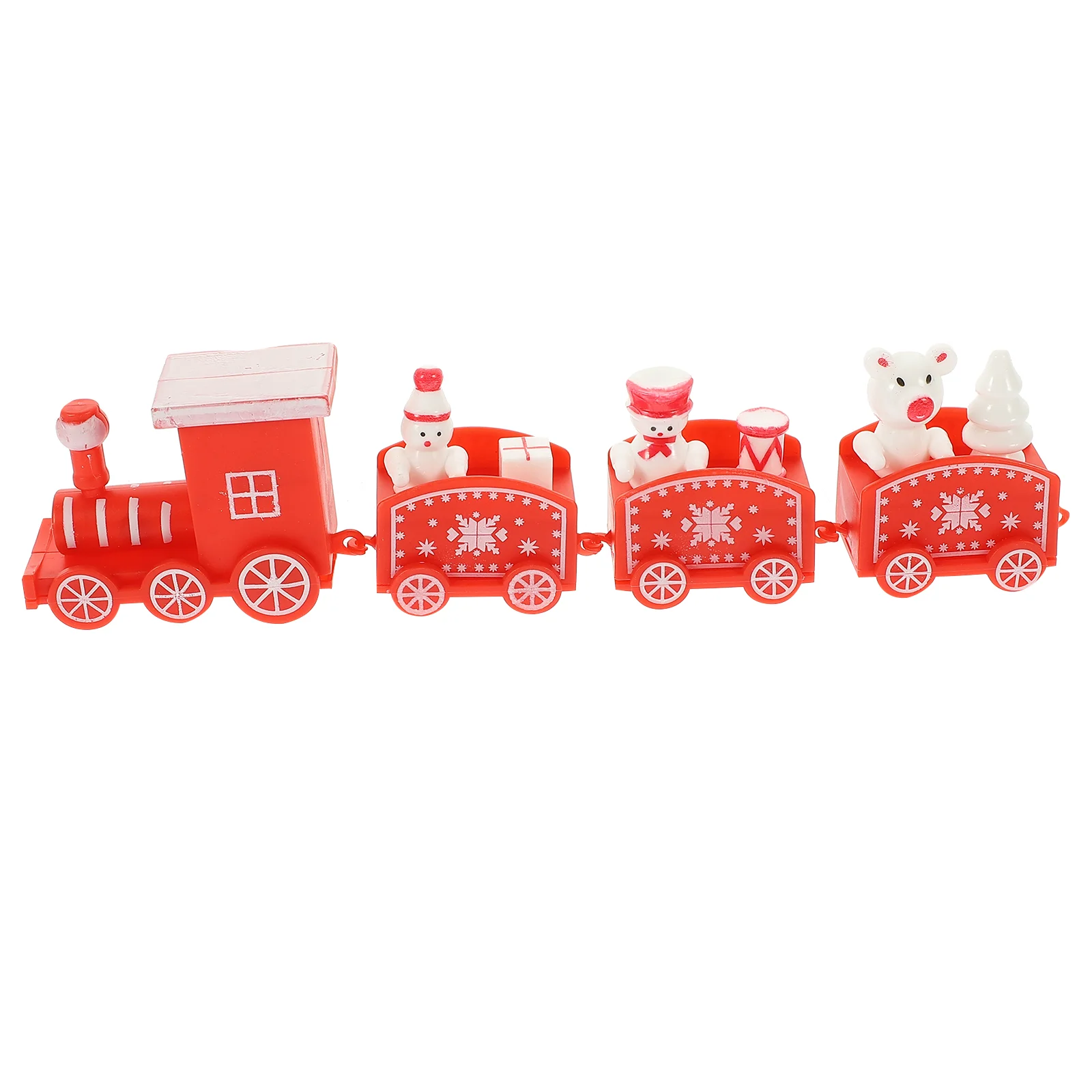 Mini árbol de Navidad, tren de regalo, decoración para hornear, adornos, juguetes para el día de los niños, escena (bolsa roja), Navidad de madera para niños pequeños