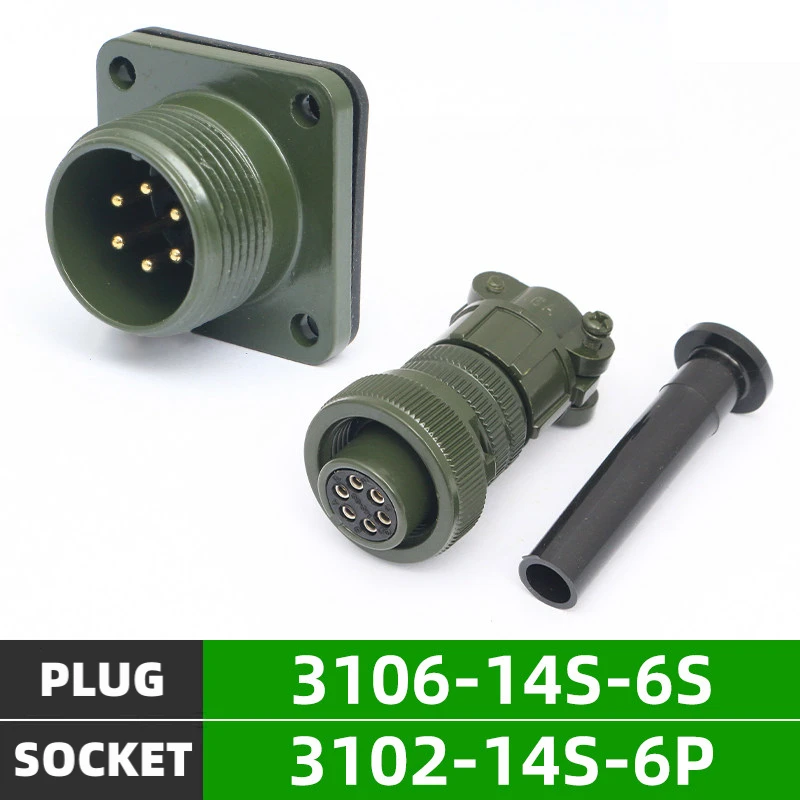 5015 Us Military Standard Waterproof Aviation Plug And Socket 6-Pin MS3106A-14S-6S MS3102A-14S-6P