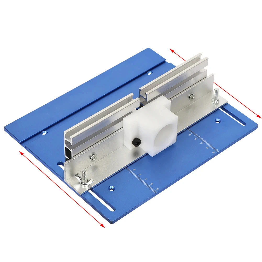 Aluminum Router Table Insert Plate W/Miter Gauge For Woodworking Benches Table Saw Multifunctional Trimmer Engraving Machine