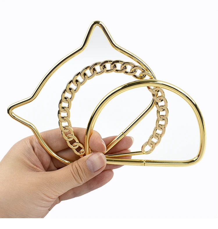 2Pcs Deepeel Metal Bag Handles Purse Frame O D Rings Handbags Replacement Chain DIY Bags Handle Handmade Hardware Accessories