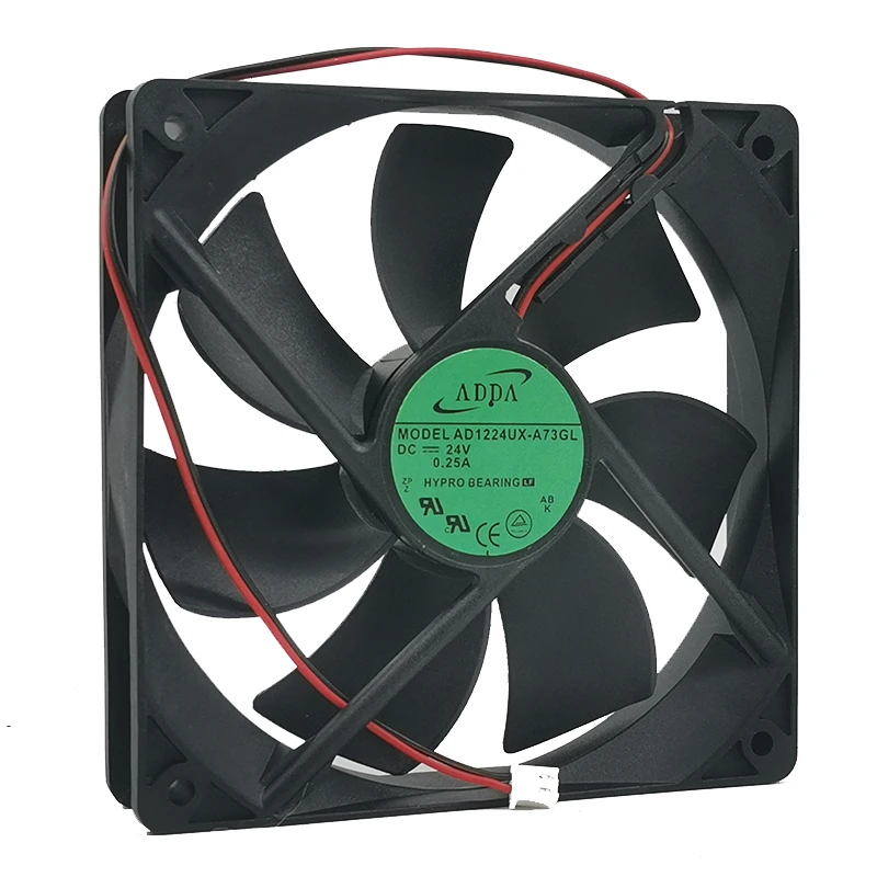 ADDA Frequency Converter Chassis Fan, 24V, 0.25A, 12025, 12cm, 120x120x25mm, New, AD1224UX-A73GL