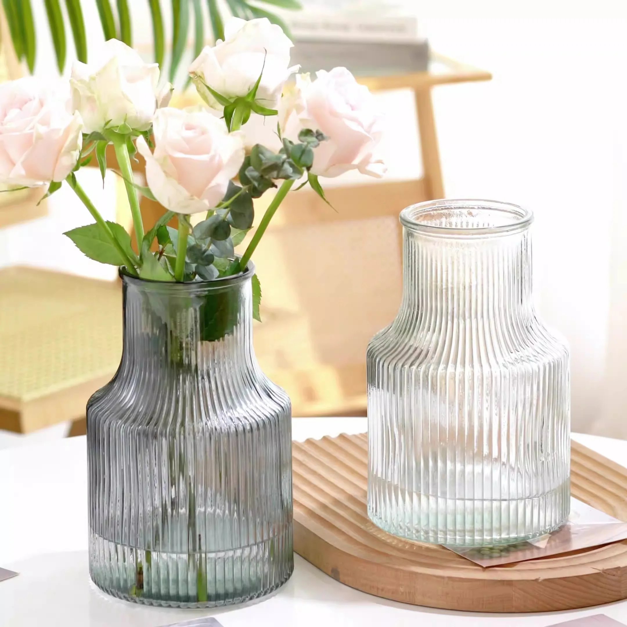 1szt Nordic Creative Transparent Vases for Plant Bottle Flower Pot Hydroponic Terrarium Arrangement Container Flower Table Vase