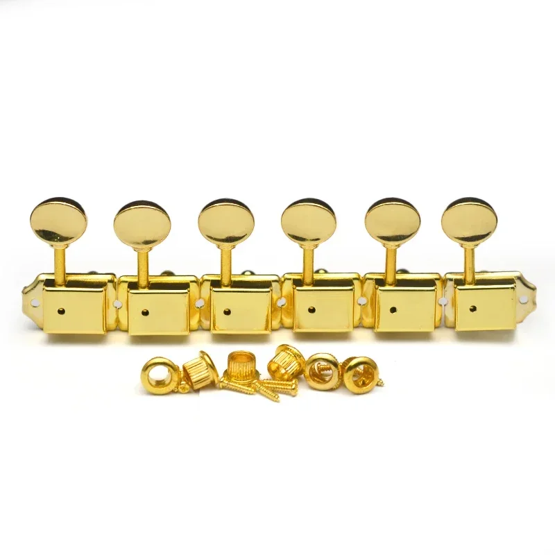 

6 inline Vintage Guitar Tuners Tuning Pegs Keys Machine Heads Set for Electric Guitar Black/Gold/Chrome