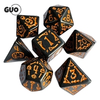 7pcs/set Hollowed Out Pattern Digital Dice Set for TRPG RPG COC Cthulhu D20 D12 D10 D8 D6 D4 Table Game Board Game Dnd Dice Set