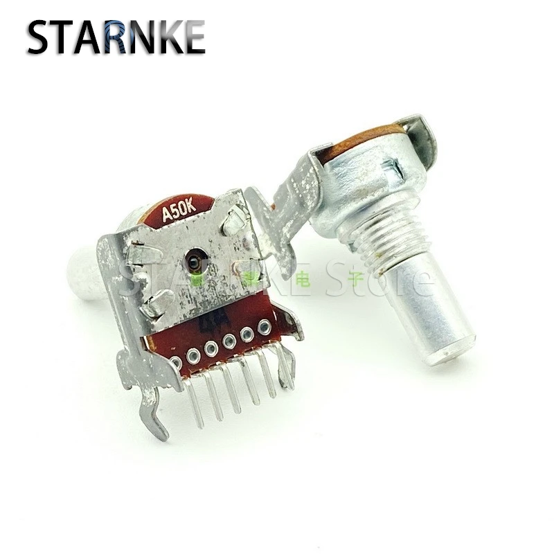 2PCS RV12 Type A50K Single Row 6-pin Speaker Amplifier Audio Cassette Player Radio Volume Adjustment Potentiometer