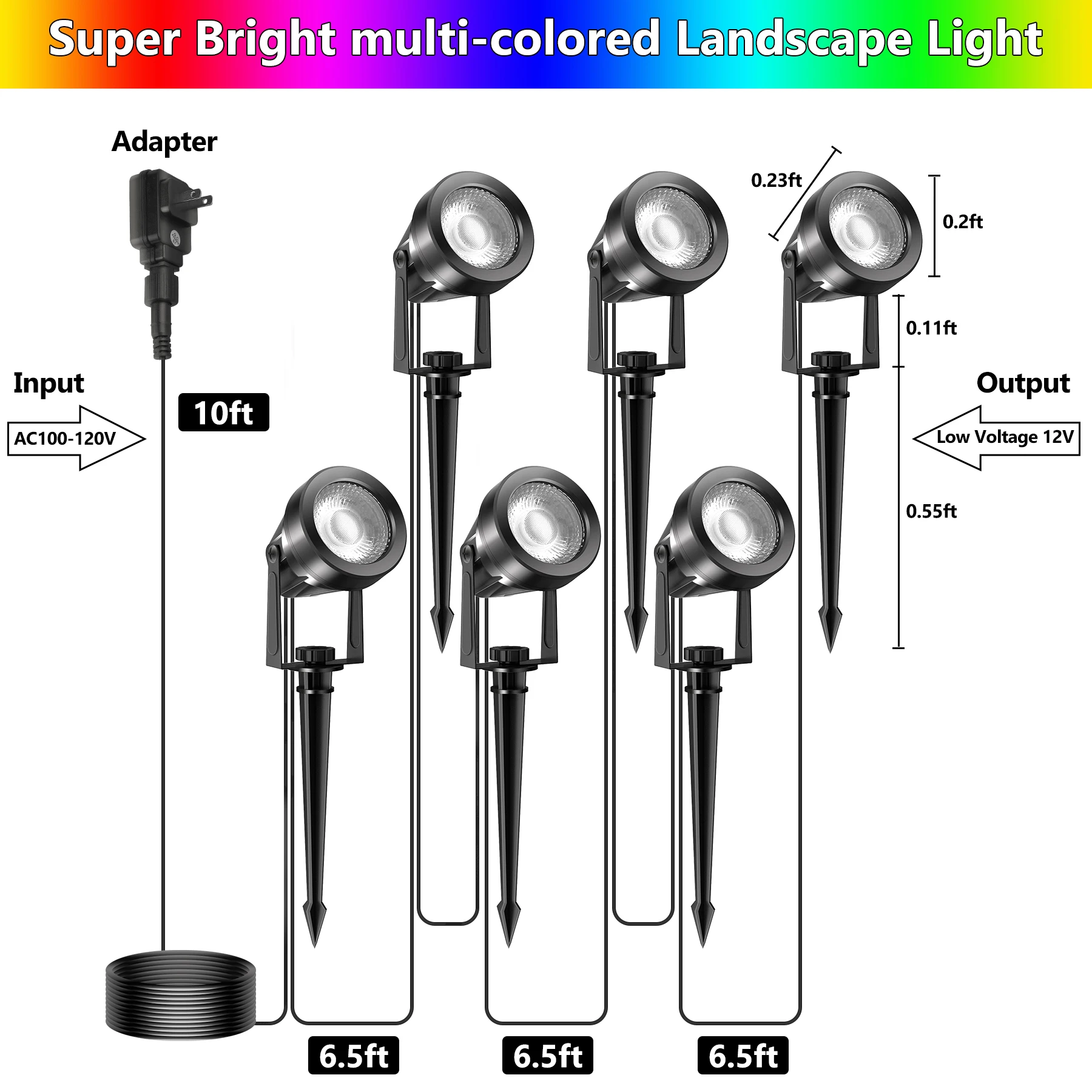 3000K/RGB Led Garden Lights Lawn Lamp Low Voltage Landscape Lighting Waterproof Outdoor Lamp Garden Decoration Outdoor Lighting