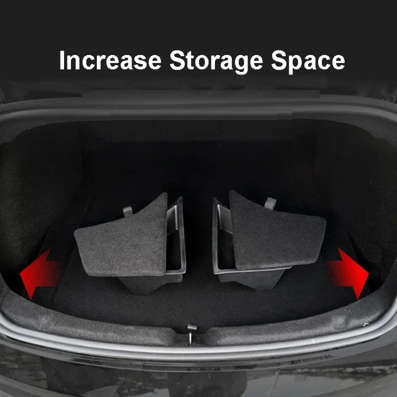 for Tesla Model 3+ Highland 2024 Rear Trunk Side Storage Box Multifunction with Lids Organizer Model3 Interior Accessories 2pcs