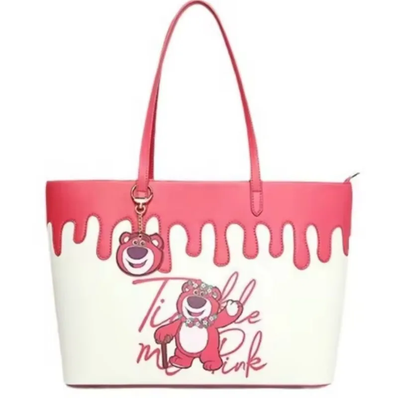 

Кошельки и сумки Disney Lotso, роскошные сумки-тоут для женщин, большие вместительные сумки через плечо Kawaii, чехол в стиле аниме, милый кошелек