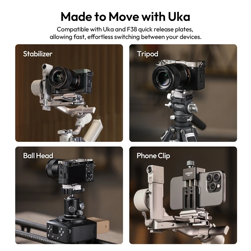 Ulanzi C061 Stabilizer Uka Quick Install Board Kit Camera Tripod Gimbal Quick Release Base for DJI RS2 RS3 pro RS4 pro RS4 mini