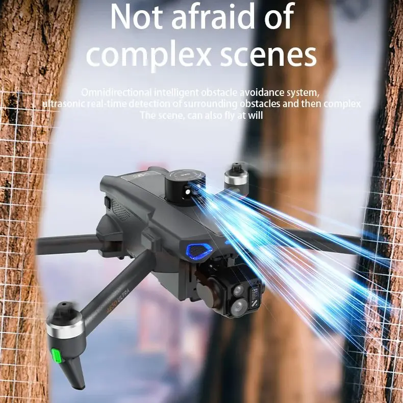 Picture 5: New AE30 Screen Control Drone 3-Axis Brushless Enhanced Pan Tilt+EIS Electronic Stable HD Camera Laser Obstacle Avoidance Dron