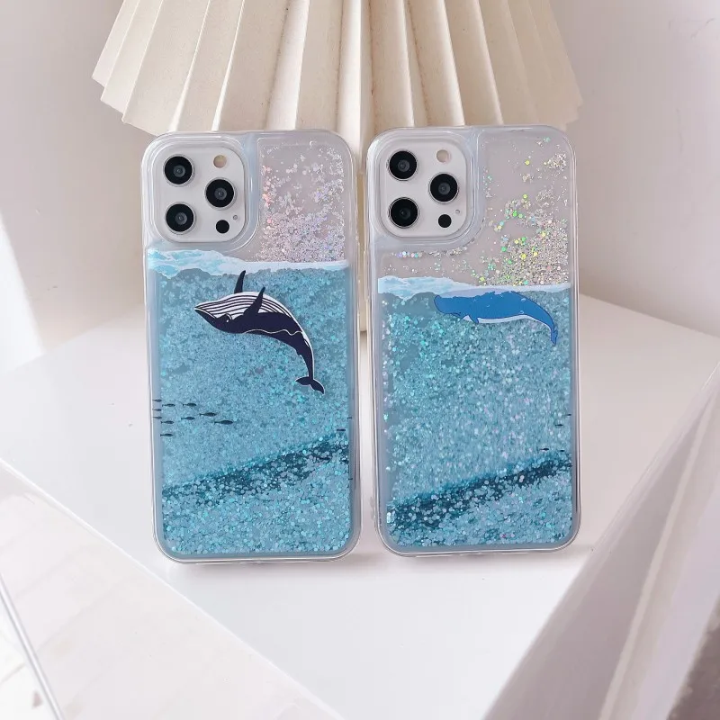 Redmi Note 11 Pro Case for Xiaomi Mi 10T Lite 12 11s 10 10s 9 9T POCO X3 X4 NFC Dolphin Shark Glitter Liquid Quicksand TPU Cover