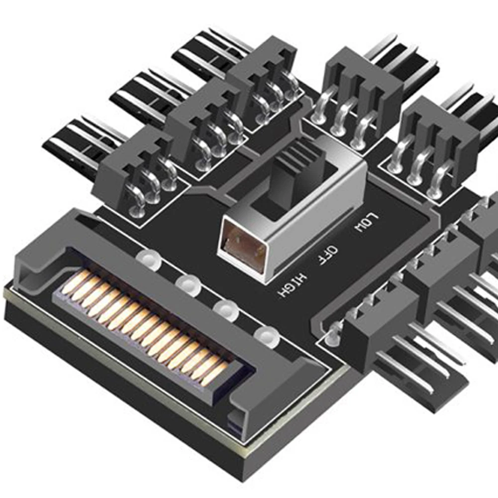 スプリッタークーラー冷却ファンハブ実用的な多機能クラシック PC SATA 1 に 8 3Pin 12V 電源ソケット PCB アダプター