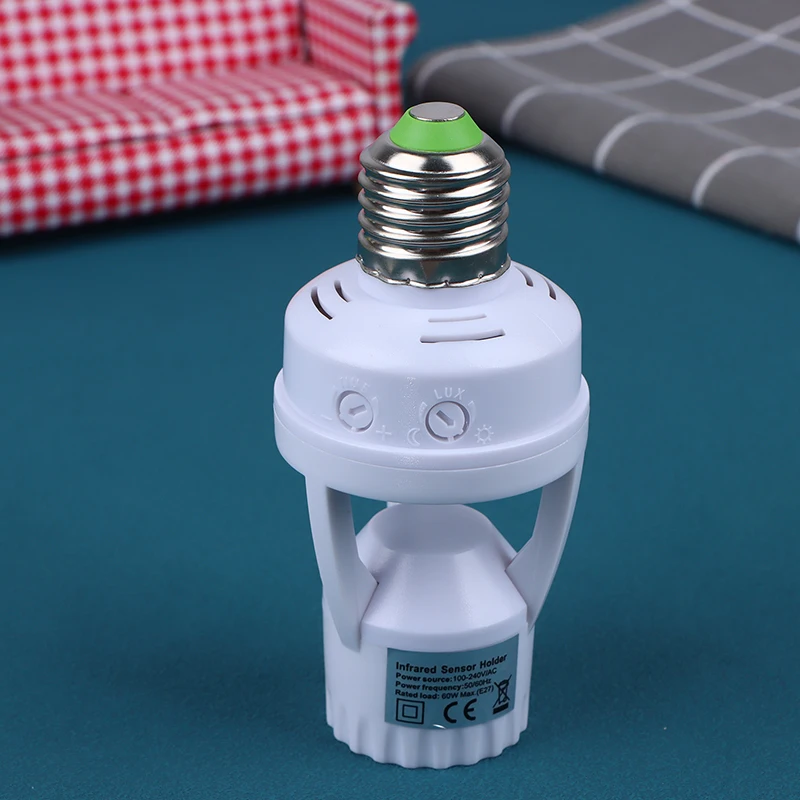 

1Pc AC100-240V E26/E27 Socket Converter With PIR Motion Sensor LED Lamp Base Intelligent Switch Light Bulb Lamp Holder