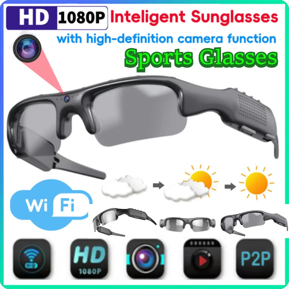 

HD 1080P WIFI Polarized Lens Sports Sunglasses With Camera Function Outdoor Motorcycle Driving Sunglasses Camera Audio Recording