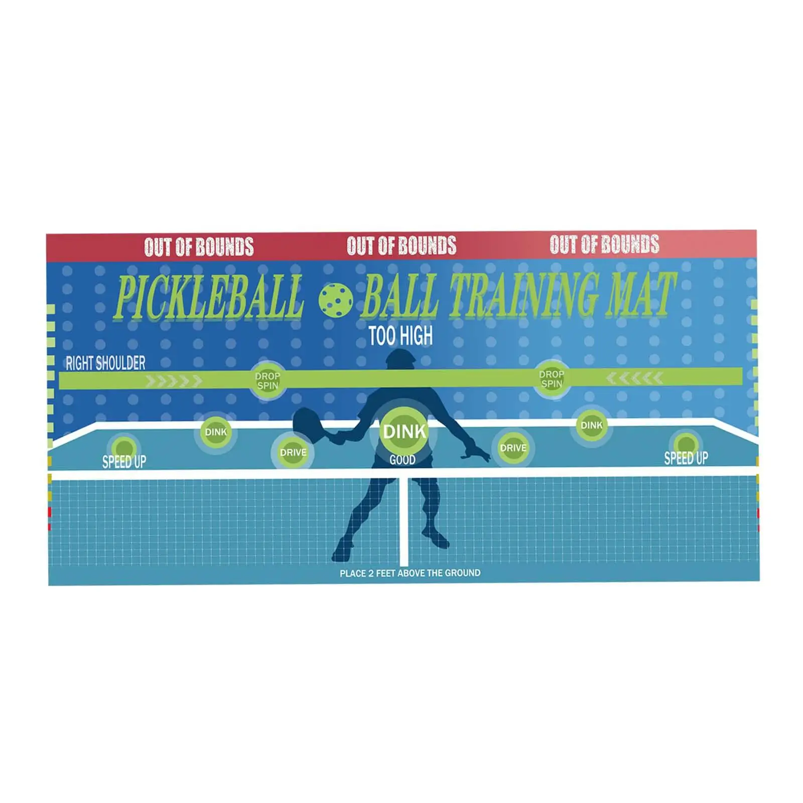 Almofada de prancha de pickleball para parede, rebounder de prática de pickleball para homens e mulheres, almofada de dink oficial para academia de exercícios internos e externos