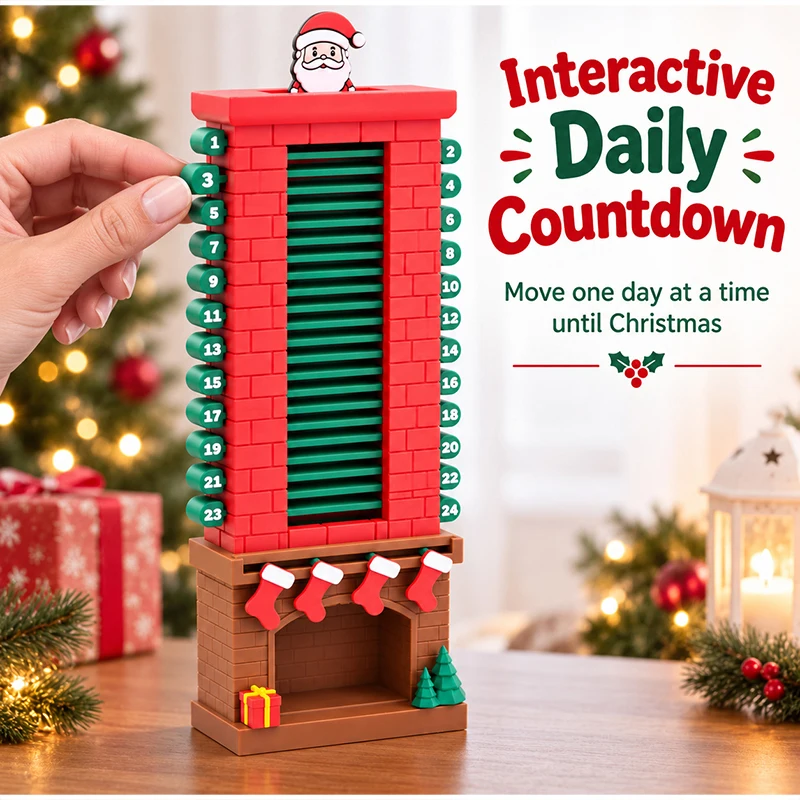 3D-Druck Weihnachts-Adventskalender 24 Tage Weihnachtsmann-Kamin Countdown-Kalender Weihnachts-Heimdekoration Kreatives Interaktives Geschenk – Detail 6