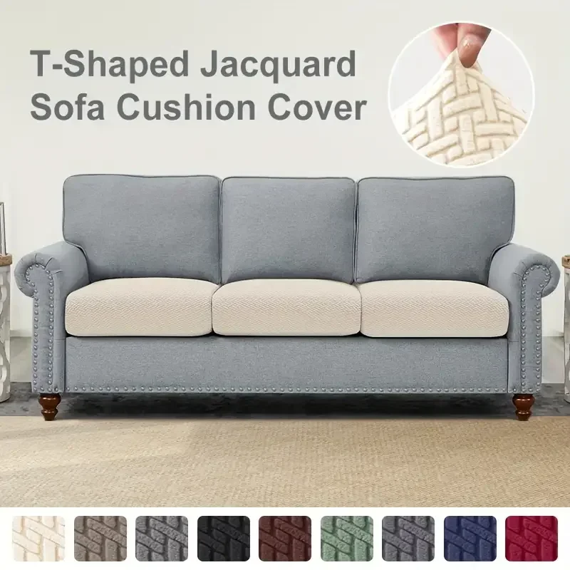 1/2 stücke Jacquard Sofa Kissen Abdeckung Elastische Anti-schmutz Sofa Abdeckungen Sitzkissen Abnehmbare Einfarbig Stuhl sitzbezüge