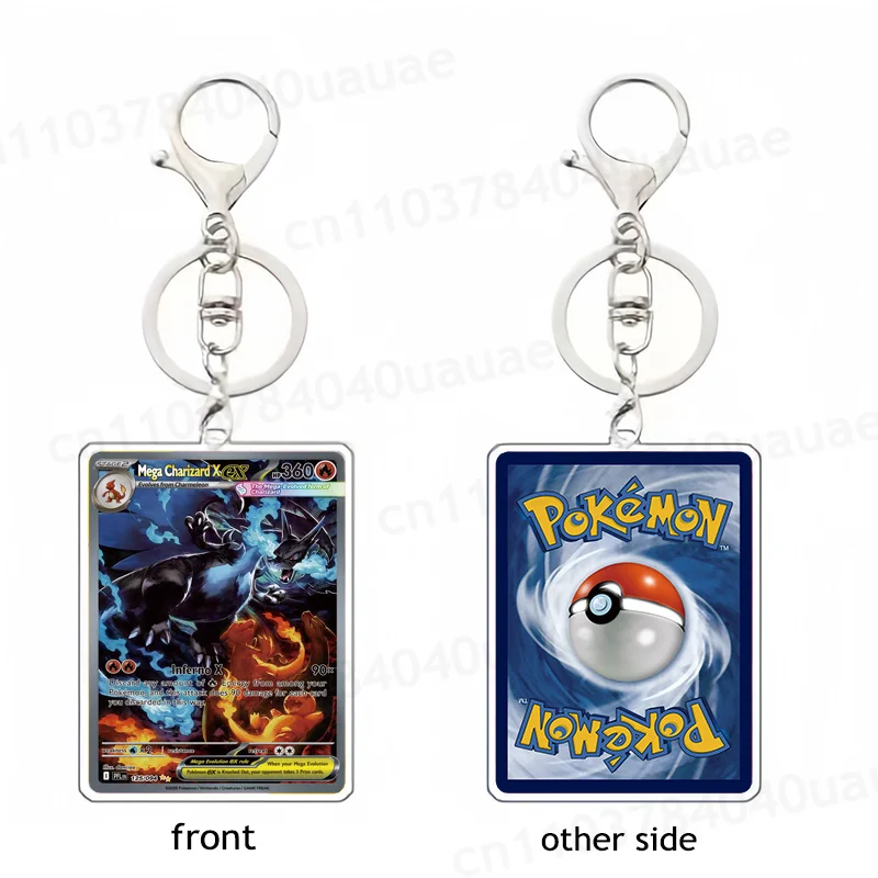 لتقوم بها بنفسك Ptcg جمع بطاقات M2 ميجا Charizard X Ex بطاقة الألعاب المفاتيح قلادة ظهره قلادة مجوهرات هدايا العيد