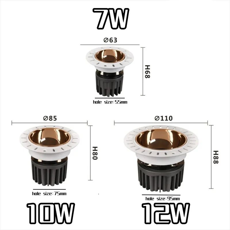 Embedded Borderless Smart COB Spotlight tuya Bluetooth Zigbee Dali 0-10V Matter 12W LED Downlight AC110V 220V Indoor lighting