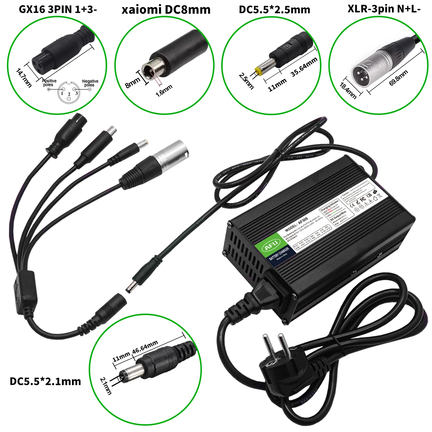 

54.6V 5A Lithium Battery Charger Usd For 48V 13S Li-ion Battery Fast Charger Electric Scooter Bicycle Ebike Wheelchair