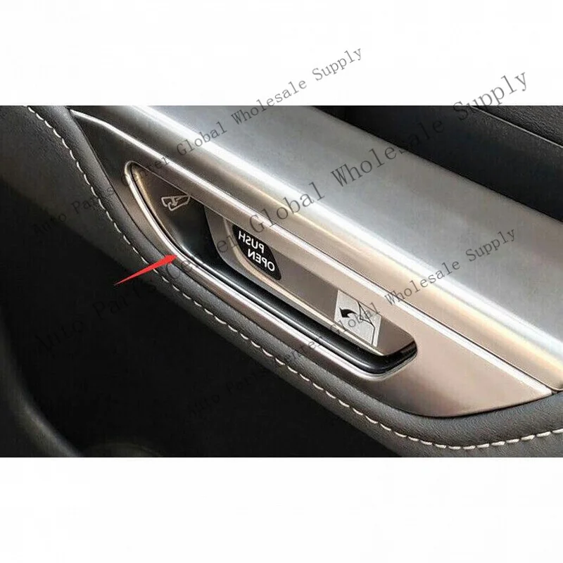L+ For Lexus NX350 450h+ 22-26 Silver Steel Inner Door Handle Bowl Frame Cover 4pcs