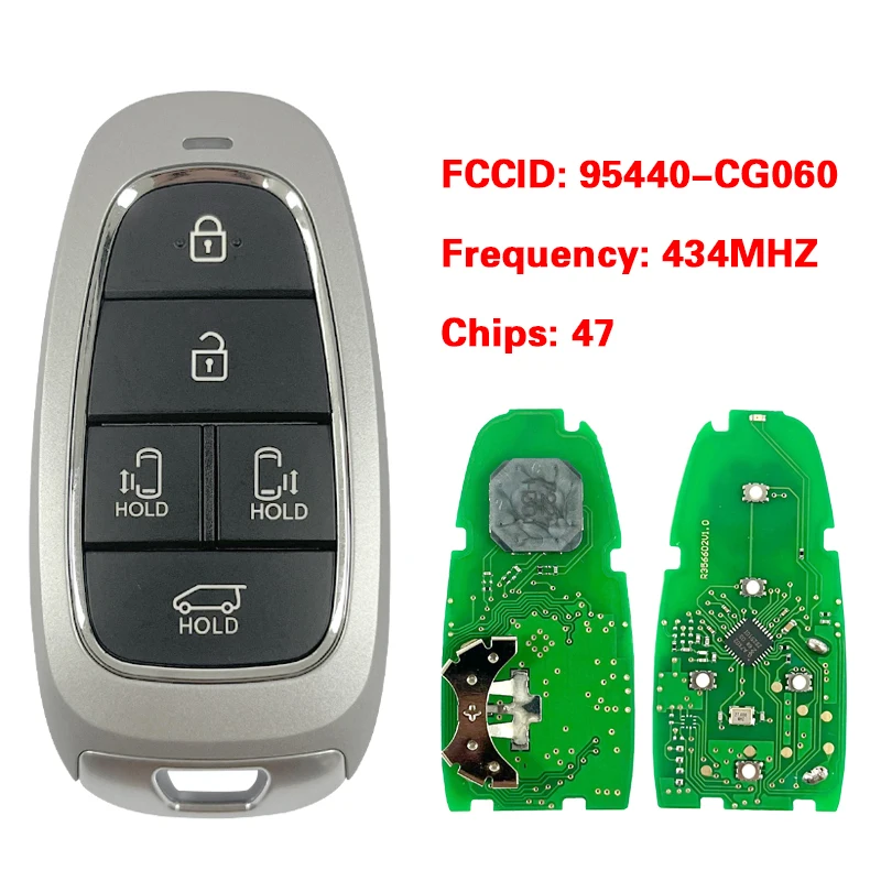 

CN020248 Aftermarket 5 Button Key For Hyundai Staria 2022 Smart Remote Fob 47 Chip 433MHz 95440-CG060 FCC ID TQ8-FOB-4F27