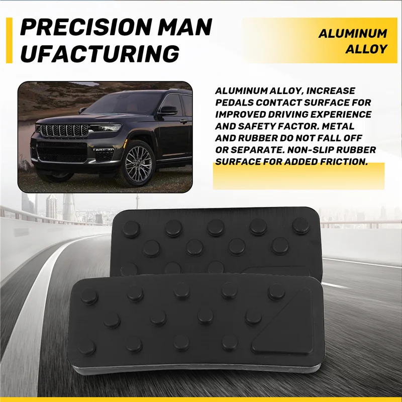 

AS-для Dodge Durango Jeep Grand Cherokee 2011-2021 без сверления, алюминиевые чехлы на педали тормоза и акселератора