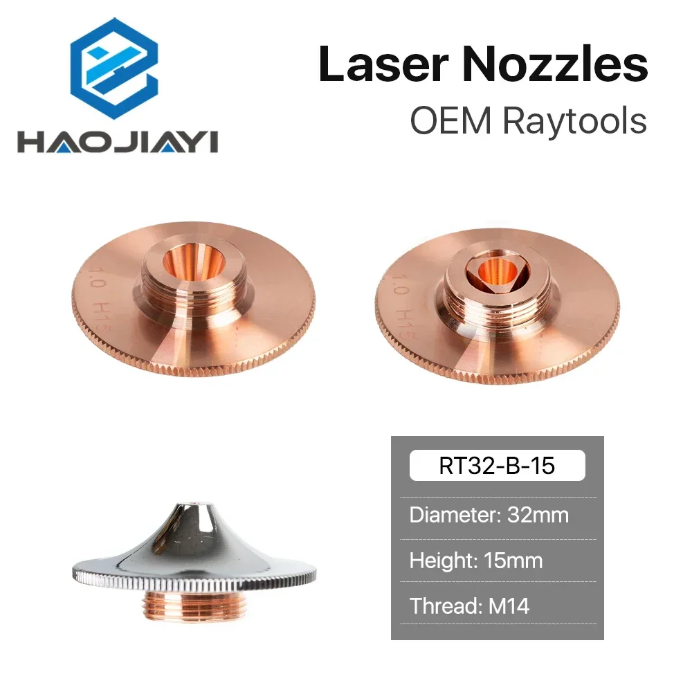 

Raytools Type B Laser Cutting Nozzle Dia.32 H15 Caliber 0.8-4.0mm Single Layer Chrome Plated Double Layers