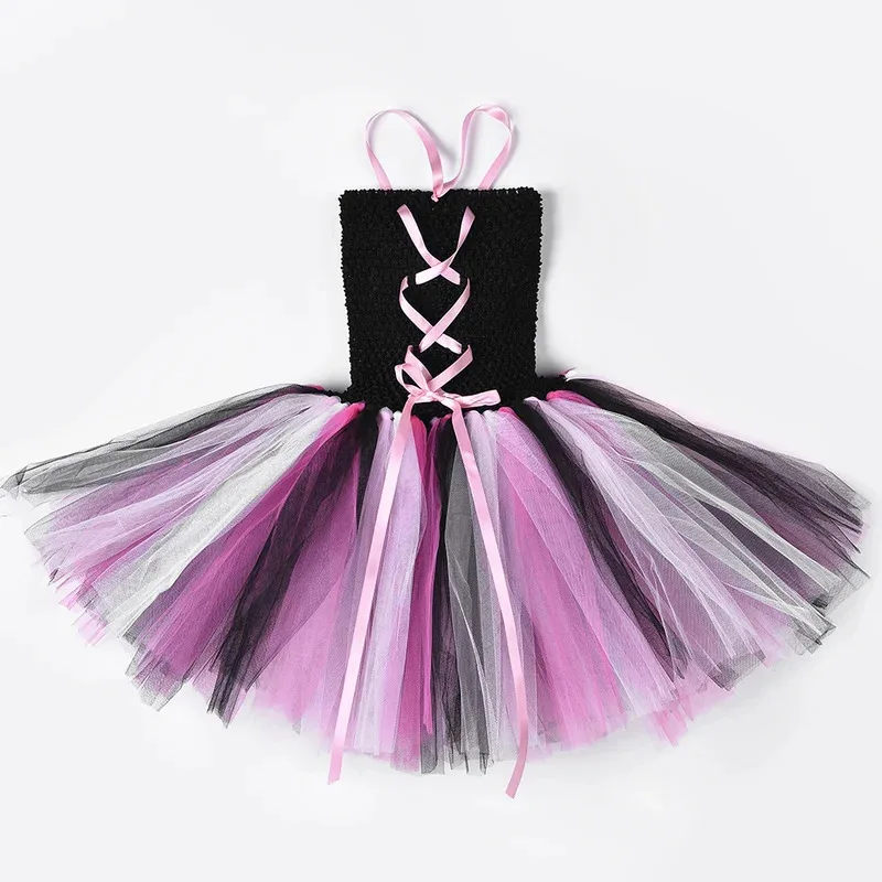 Pink Black Pirate Costumes for Girls Carnival Halloween Fancy Dress with Mask Headscarf Kids Disguised Tutu Outfit Child Clothes