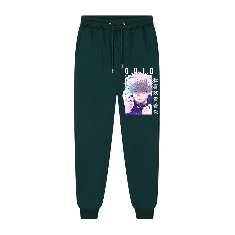 Quality Fleece Jogging TrousersJujutsu Kaisen Gojo Satoru Japanese Anime Printing Men Women Pants Streetwear Men SweatpantS