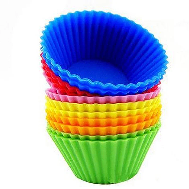 10PCS/Set Cake Cup Silicone Cupcake Baking Cups Kitchen Craft Colour Works Cake Decorating Bakeware Tools