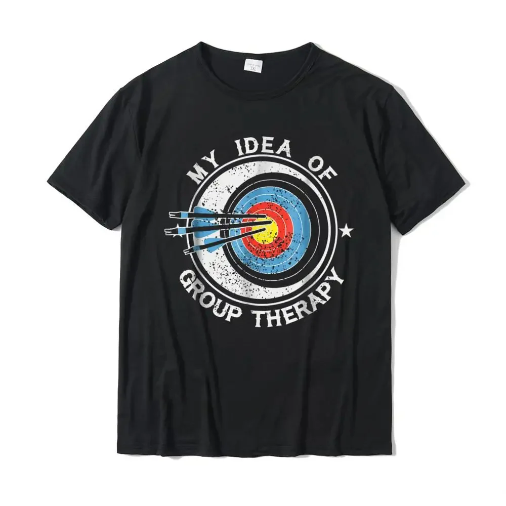 Archery Is My Idea Of Group Therapy T Shirts Comfortable Cute Cotton Tops Tees Print For Men