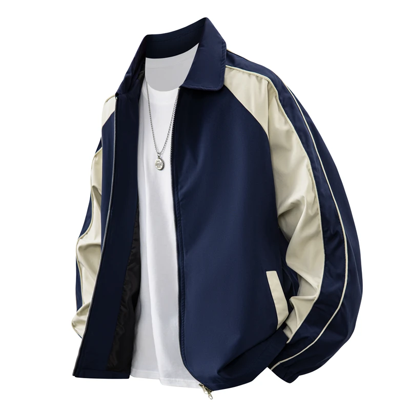 

Мужская повседневная куртка American Sle с контрастным воротником, весенняя, модная, молодежная, для активного отдыха, из полиэфирного волокна