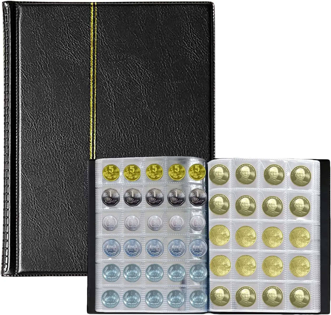 250 Fächer Münzalbum Geldorganizer Münzsammelbuch Fotoalbum Münzhalter Sammler Heimdekoration Geschenke Zubehör