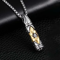 Collar Hombre Stainless steel Israel Jewish Male Yurman Star of David Necklace Man's Bullet David Star Necklace for Men S-01