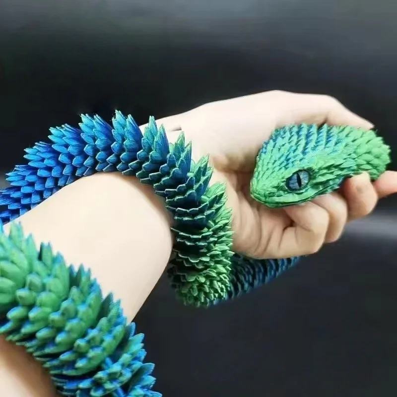 

3D Printed Creative Snake Viper Multi-joint Art Ornament Home Bedroom Desktop Decor Stylish Car Decoration Party Favors for Kids