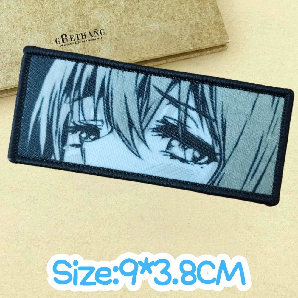 Long Strip Printed Patch Anime Animation Crying Girl Half Face Tactical Morale Badge Backpack Vest Hats DIY Patches for Clothing