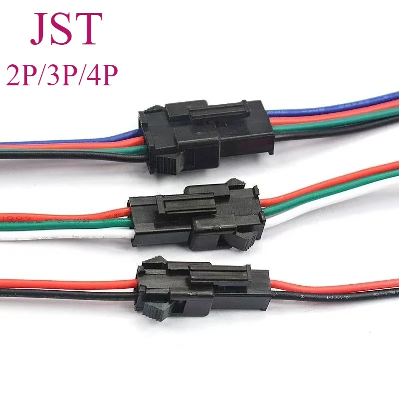 5pairs/10pcs 2pin 3pin 4pin  JST LED  Connectors 15cm Long Male and Female Connector for 3528 5050 WS2811 WS2812 LED Strip Tape