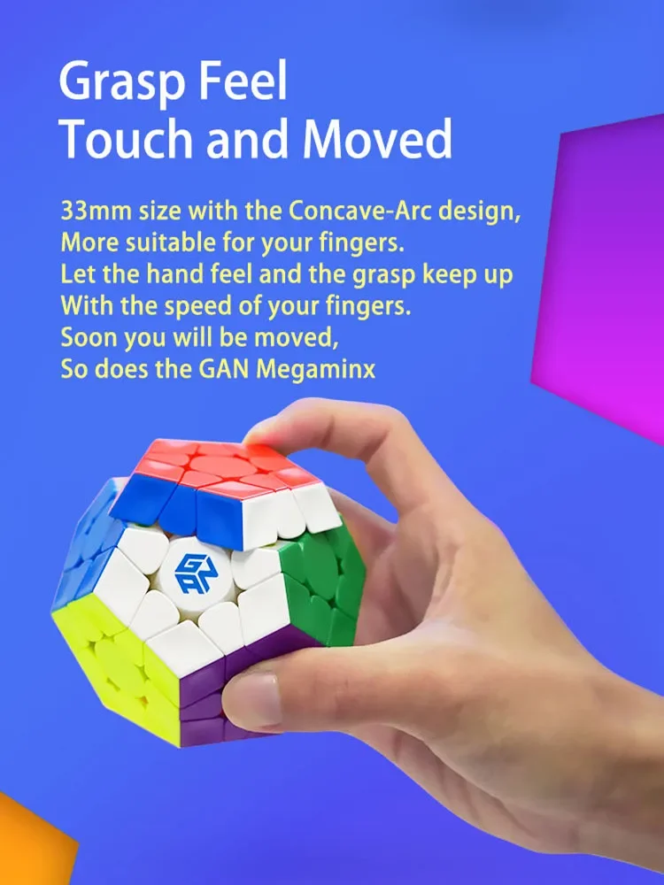 GAN 3x3 Megaminx M Cube Magnetic Speed Cube Stickerless Professional Magic Cube Twelve-sided Speedcube Twisty Puzzle Toys