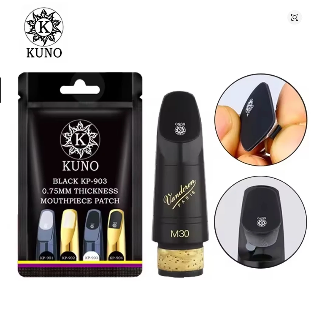 KUNO Transparent Black Mouthpiece Protective Sticker for Clarinet Soprano Alto Tenor Saxophone Cushion