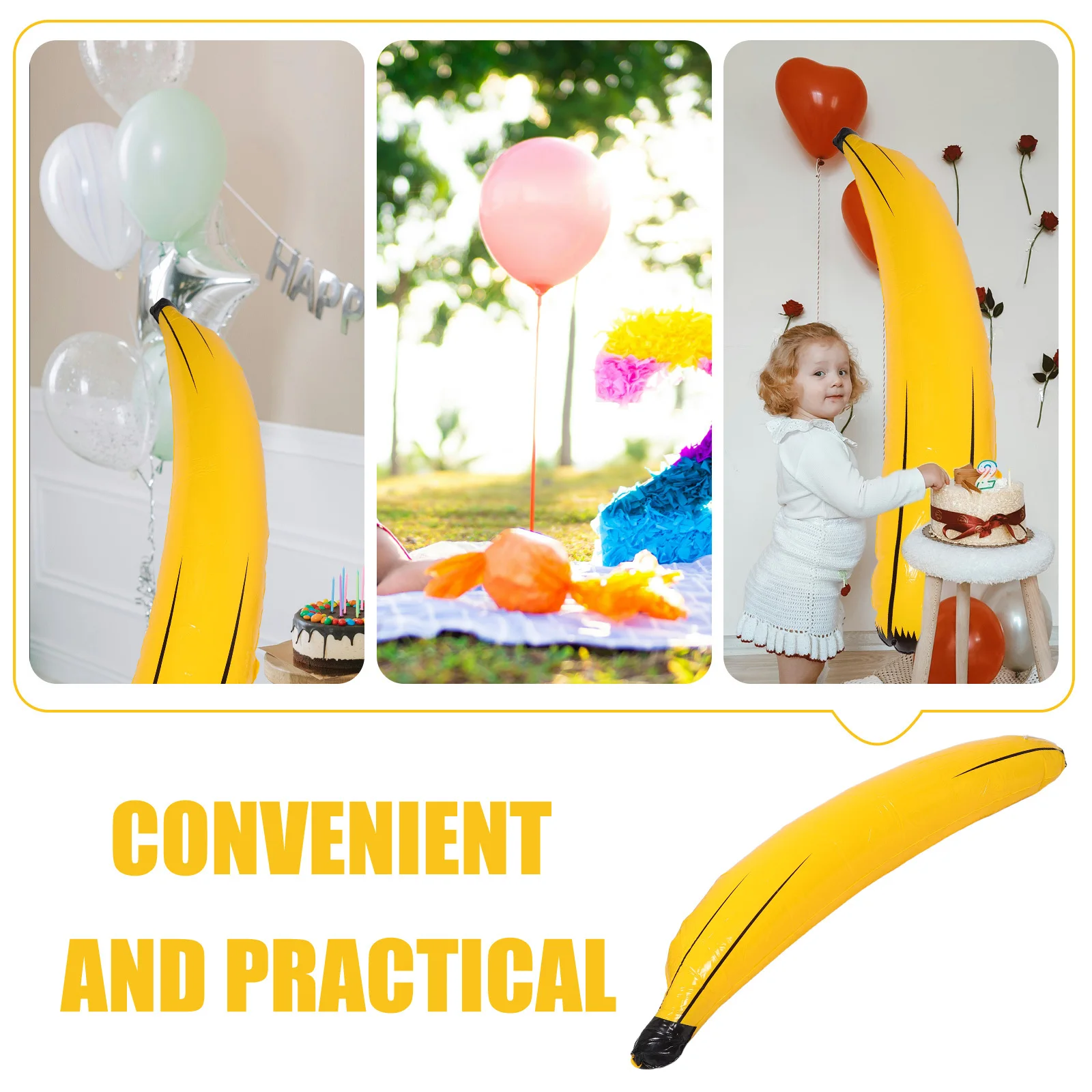 Banana gonfiabile gigante 1.5M Giallo Blow Up Frutta per la festa di Carnevale Piscina Galleggiante Decor Simulato Banana Giocattolo in PVC Impermeabile