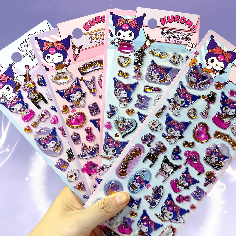 

Anim Kuromi мультфильм Фэнтези 3d рельефная наклейка Diy чехол для мобильного телефона украшение для девочек наклейка для справочника канцелярские принадлежности наклейка подарок