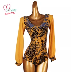 Leotard Bodysuit for Ballroom Dance Competition Dresses Waltz Tango Dance Dresses Standard Flamenco Costume 0077 Body