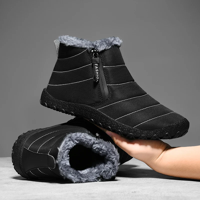 Men's Snow Boots Winter With Short Plush Snow Boots Men's Outdoor Warm Cotton Shoes Men's Shoes for Men Boots
