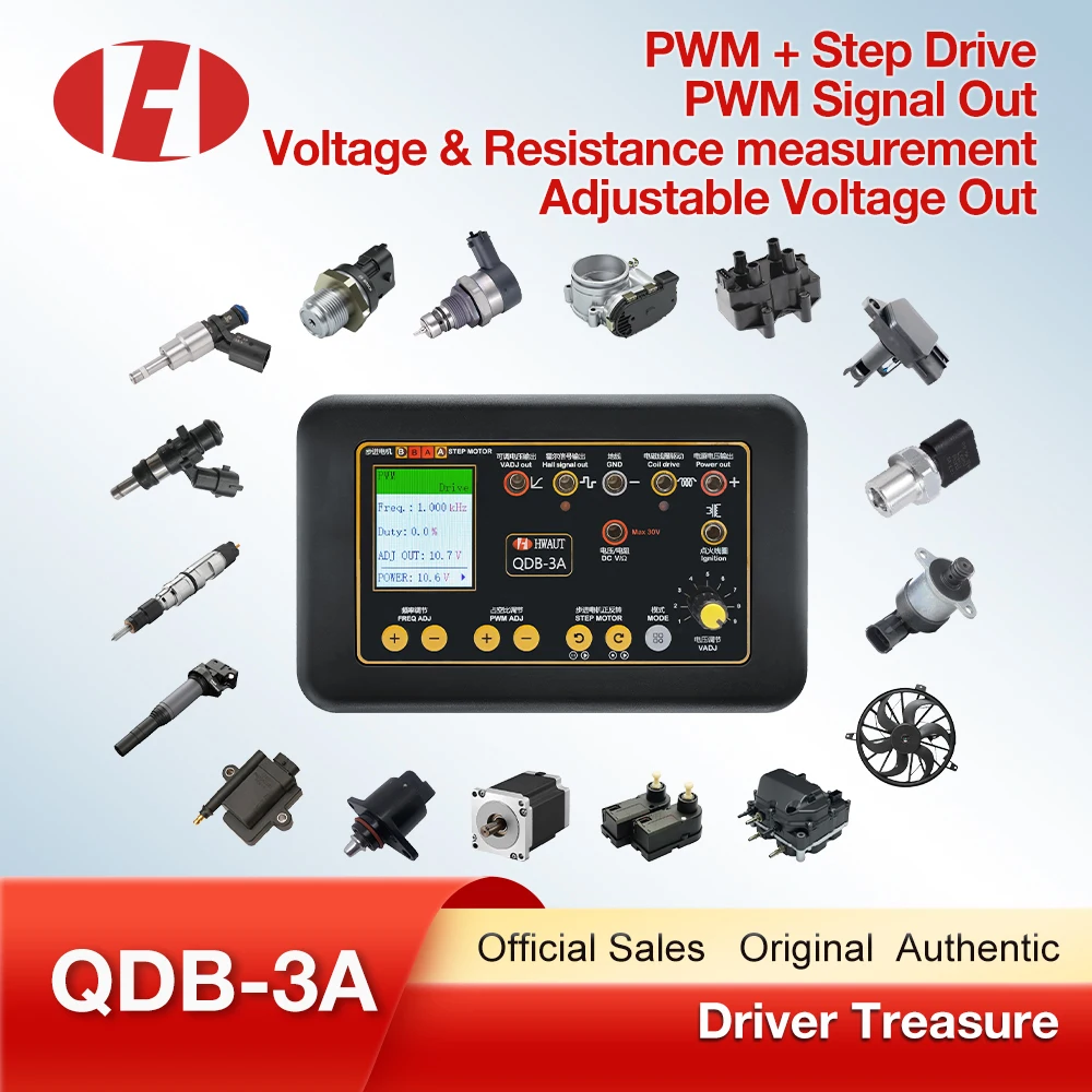 Actualización QDB2A 3A probador de bobina válvula solenoide inyector actuador PWM Detector de fallos de encendido de automóvil generador de controlador